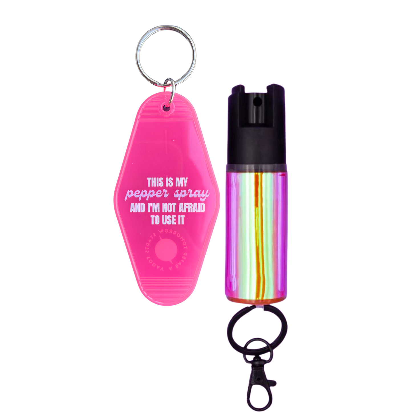 Motel Keychain + Pepper Spray Bundle