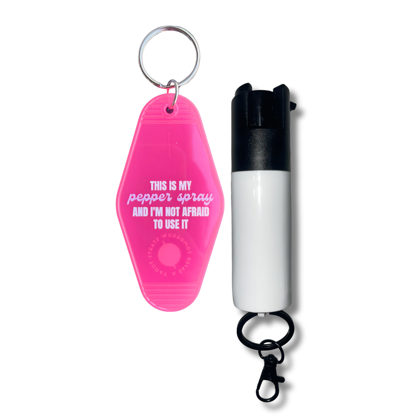 Motel Keychain + Pepper Spray Bundle