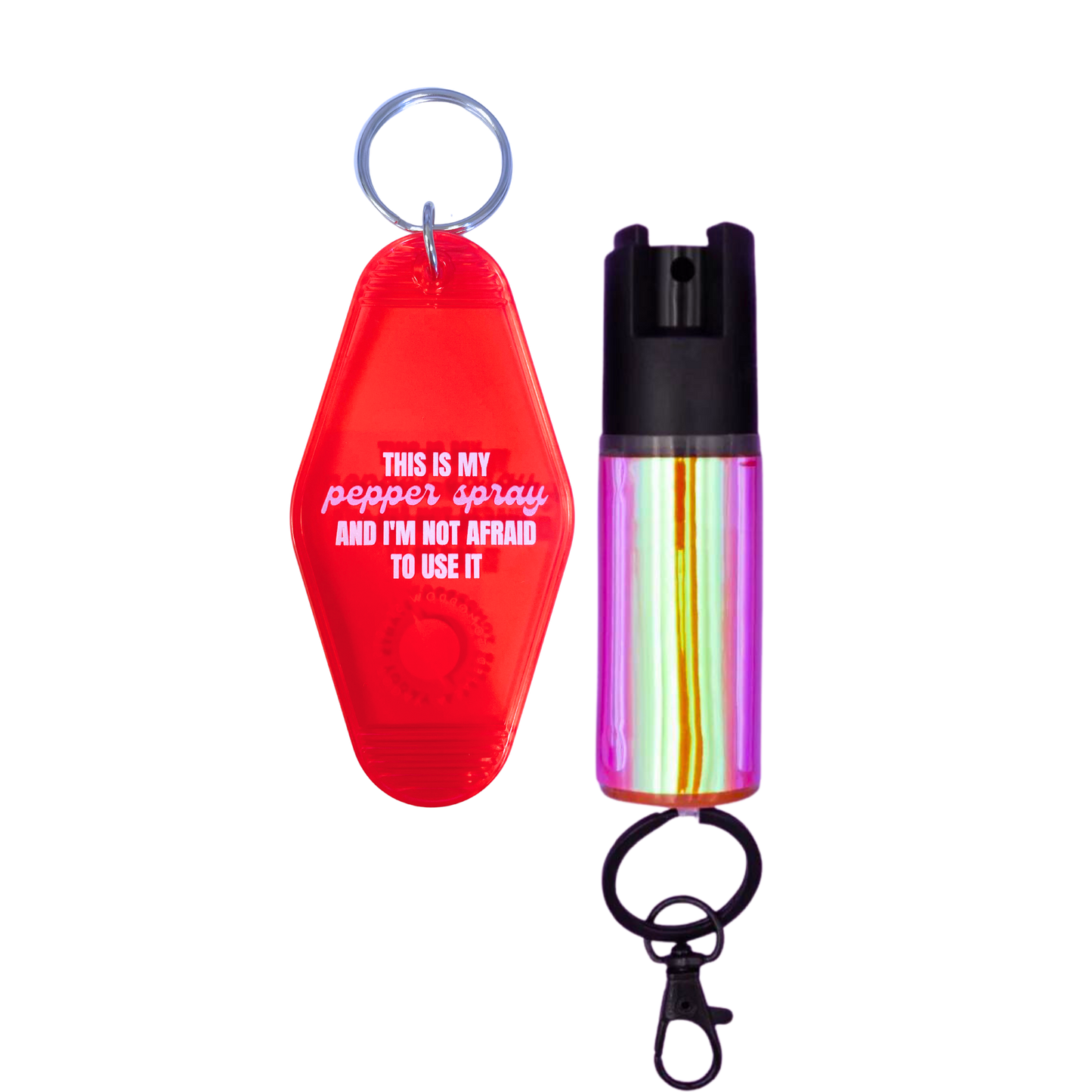 Motel Keychain + Pepper Spray Bundle