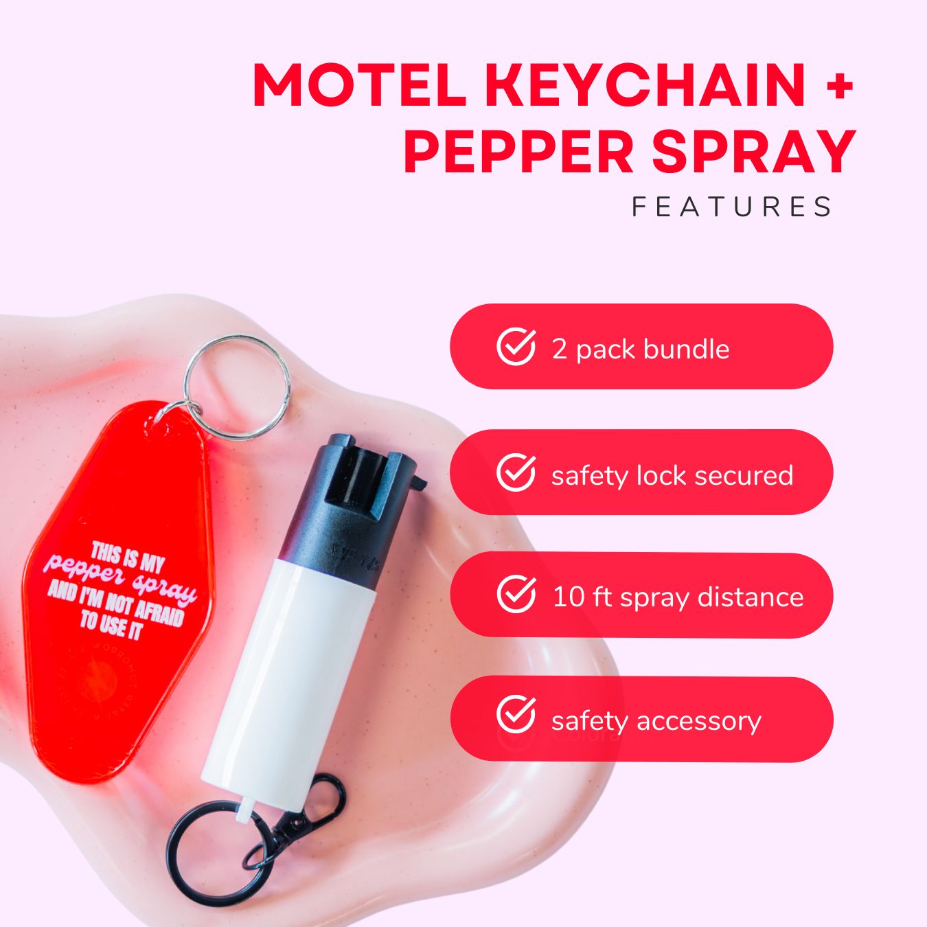 Motel Keychain + Pepper Spray Bundle