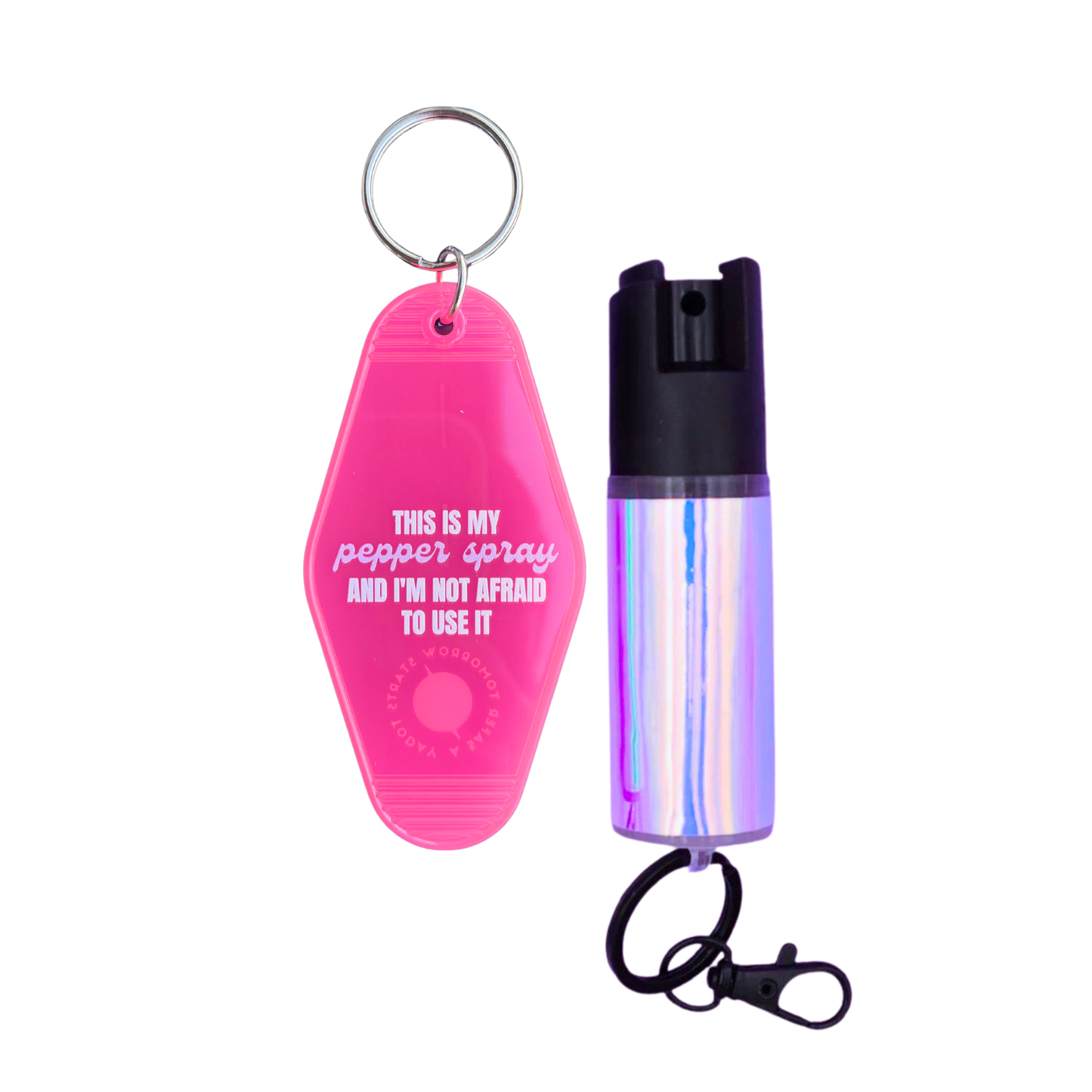Motel Keychain + Pepper Spray Bundle