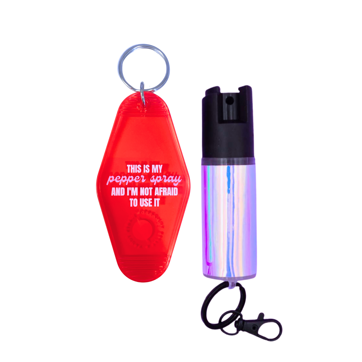 Motel Keychain + Pepper Spray Bundle