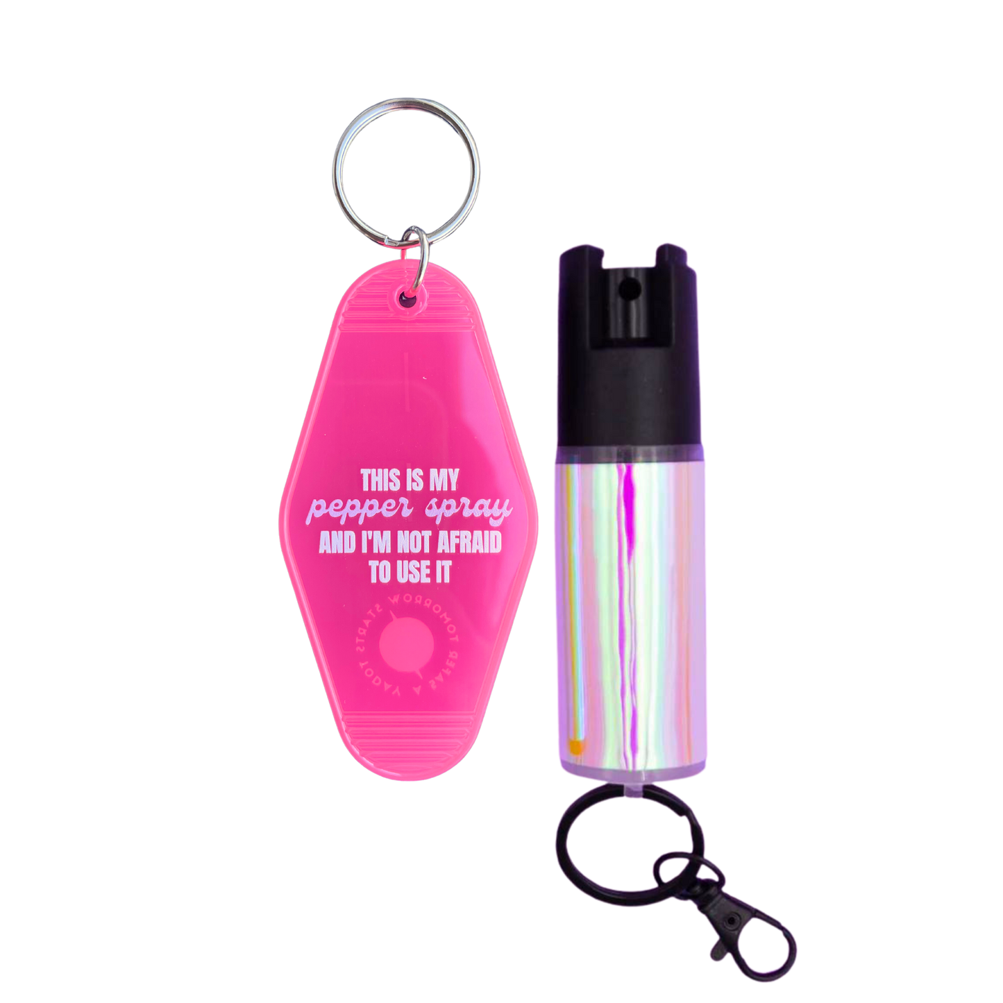 Motel Keychain + Pepper Spray Bundle