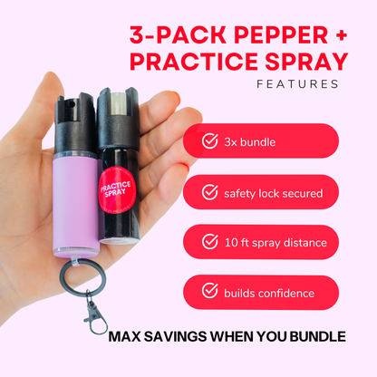 3-Pack Pepper + Practice Spray