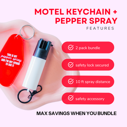 Motel Keychain + Pepper Spray Bundle