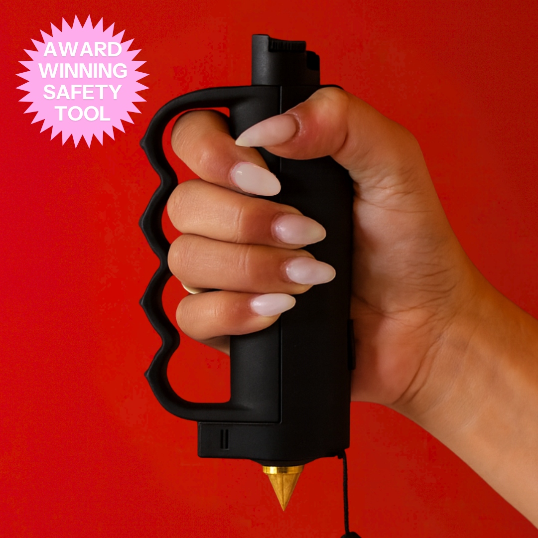 Black Safely Sidekick personal safety device with knux grip compact self defense tool for women