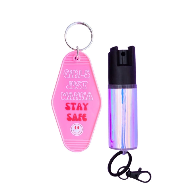 pepper spray with motel keychain