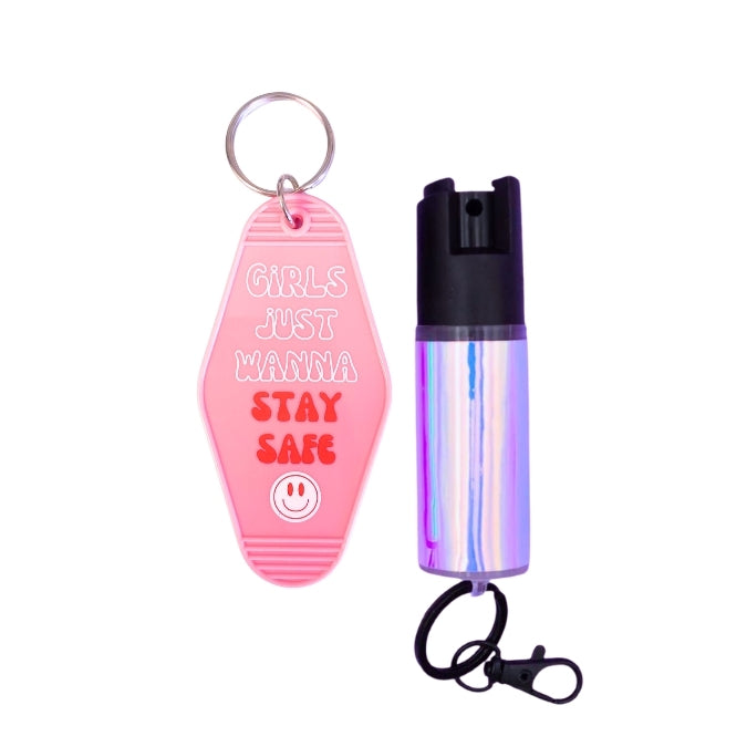 pepper spray with motel keychain