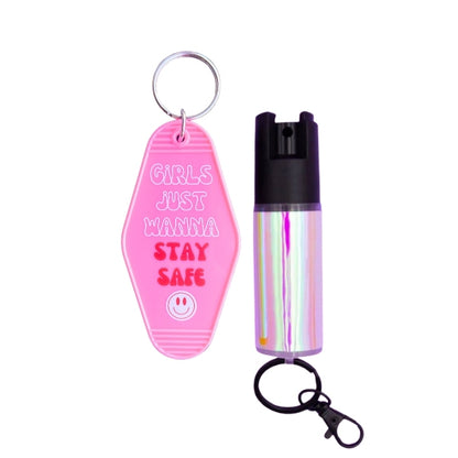 pepper spray with motel keychain