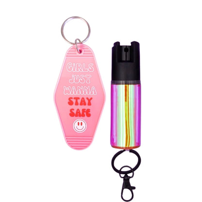 pepper spray with motel keychain