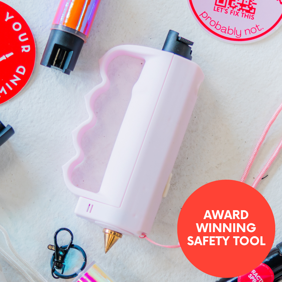 Pink Safely Sidekick with knux grip personal safety device