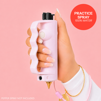 Pink Safely SOS Sidekick with knux grip and practice spray bundle best pepper spray for women