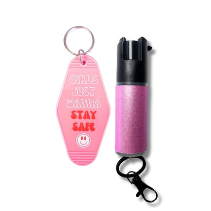 pepper spray with motel keychain