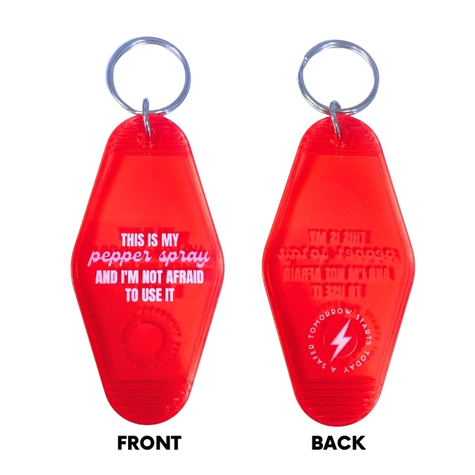red motel keychain this is my pepper spray