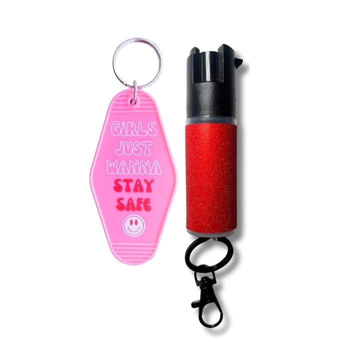 pepper spray with motel keychain