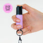Safely pepper spray with glow-in-the-dark nozzle, compact self-defense keychain
